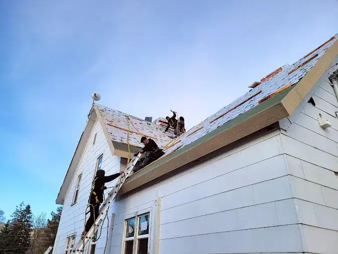 J&V Builders crew working on a roofing project in Central Washington